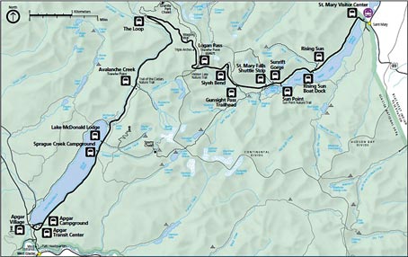 Glacier NP bus route